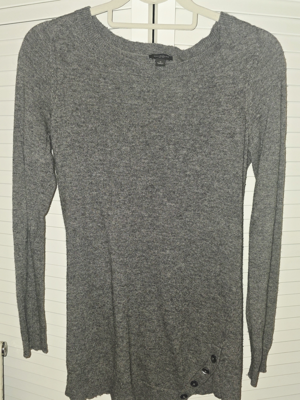 Ann Taylor Merino Wool & Cashmere Blend Asymetrical Tunic Sweater Top Small